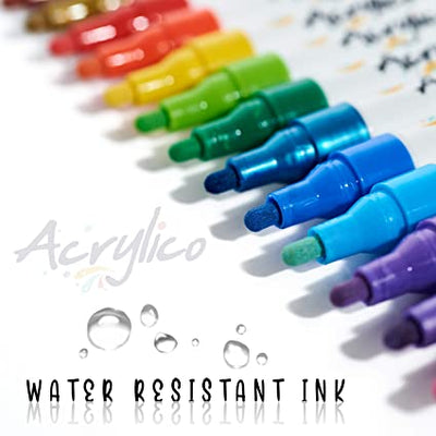 ACRYLICO SET OF 16 COLORS ACRYLIC PAINT PENS- Medium Tip - Acrylico-Markers